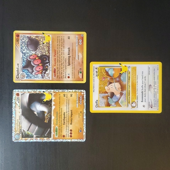 Pokemon Other - Lot of 3 Pokemon Cards, Donphan/Claydol/Cleffa (NM)!